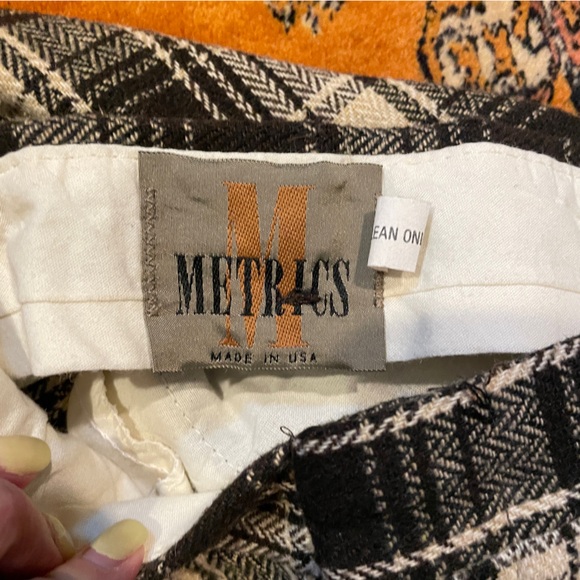 Vintage Wool Plaid Pleated Wide Leg Pants - Picture 4 of 4